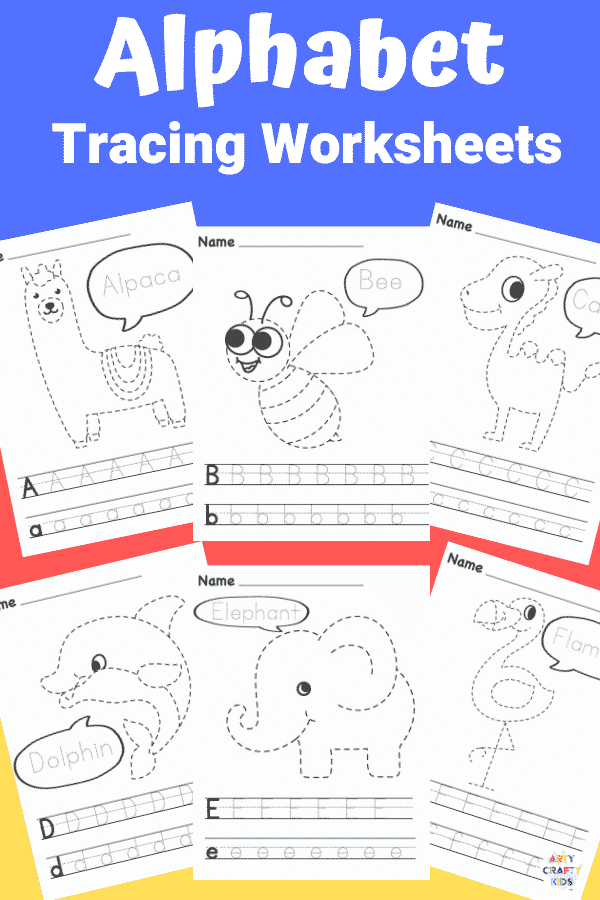 Make learning the alphabet fun with these printable A-Z Alphabet Tracing Worksheets; complete with letter tracing and animal tracing to keep children engaged! Perfect for preschoolers, kindergarten and early years foundation stage