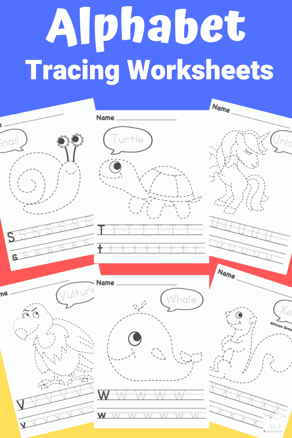 Make learning the alphabet fun with these printable A-Z Alphabet Worksheets; complete with letter tracing and animal tracing to keep children engaged! Perfect for preschoolers, kindergarten and early years foundation stage