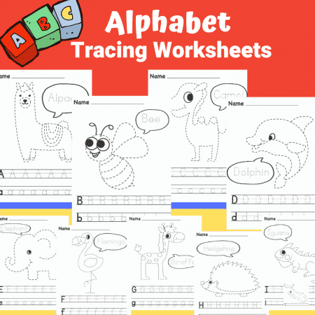 Make learning the alphabet fun with these printable A-Z Alphabet Tracing Worksheets; complete with letter tracing and animal tracing to keep children engaged! Perfect for preschoolers, kindergarten and early years foundation stage
