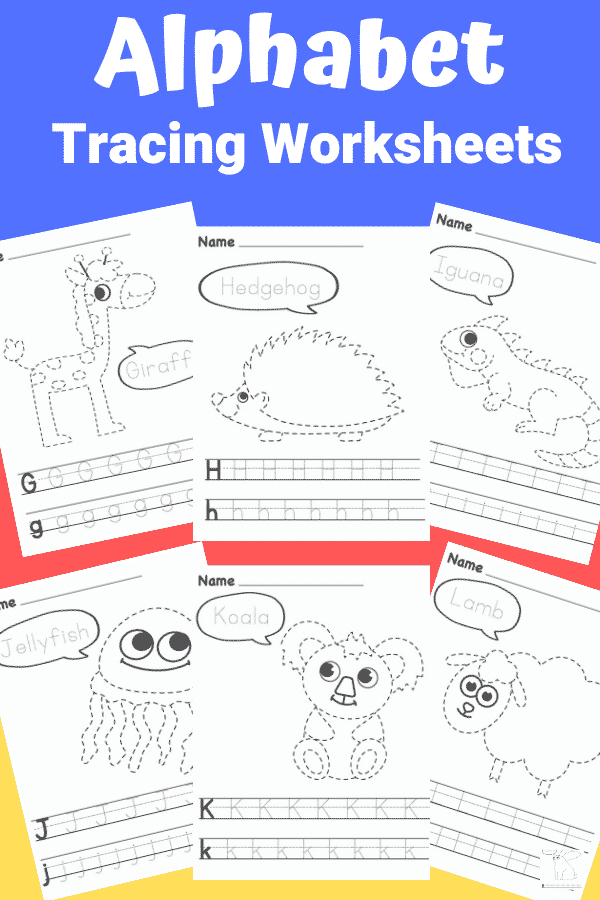 Make learning the alphabet fun with these printable A-Z Alphabet Worksheets; complete with letter tracing and animal tracing to keep children engaged! Perfect for preschoolers, kindergarten and early years foundation stage