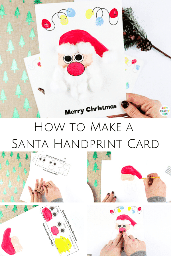 Santa handprint hot sale card