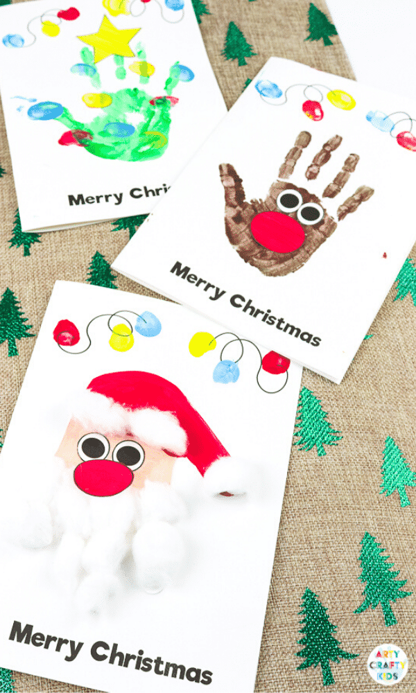 Arty Crafty Kids | Handprint Christmas Cards for Kids - an easy and fun way to make homemade Christmas cards with the kids.