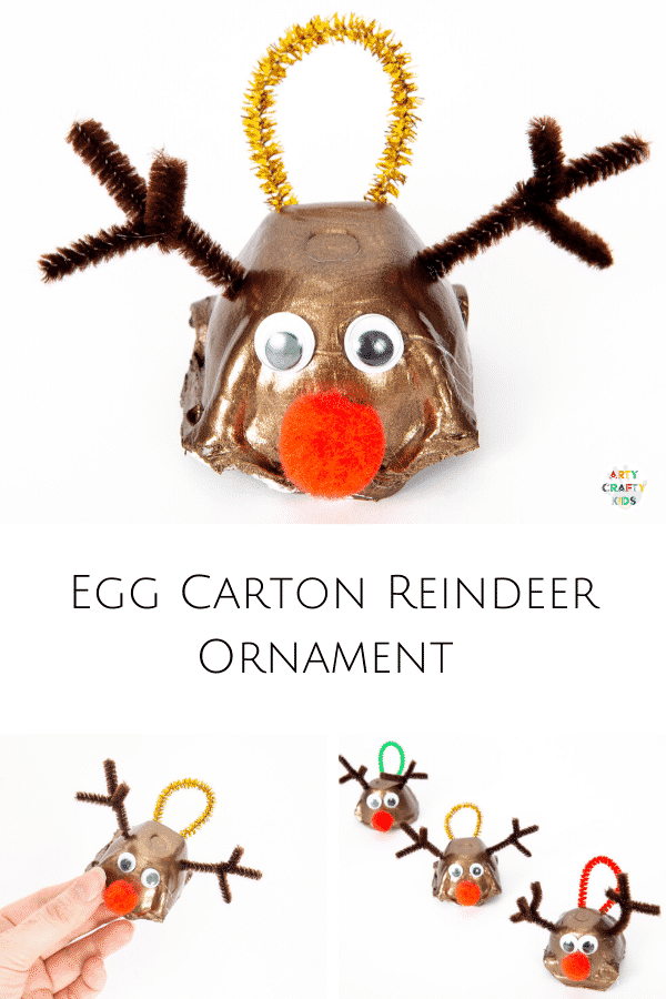 Egg Carton Reindeer Ornament - Easy Kids Christmas Craft - Arty Crafty Kids