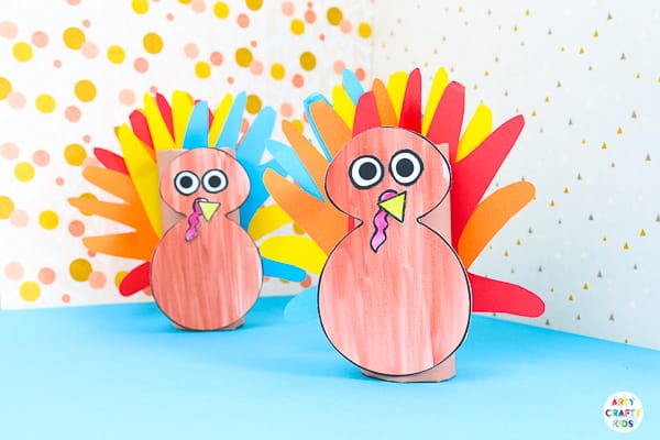 Toilet Paper Roll Turkey Handprint Craft -A cute and easy Thanksgiving craft for kids!