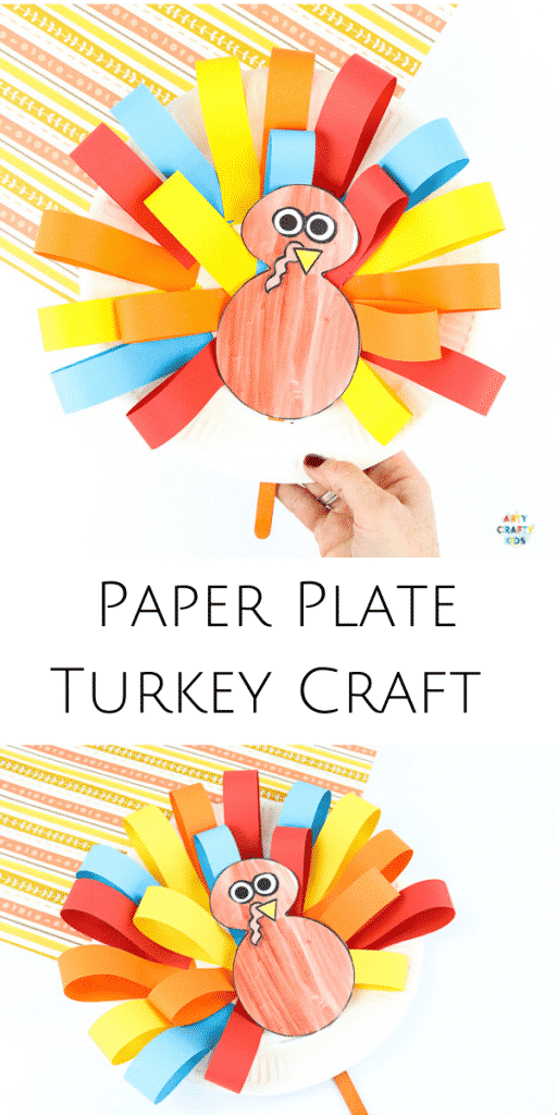 Arty Crafty Kids | Paper Plate Turkey Craft. A fun and interactive fall and Thanksgiving craft for kids.