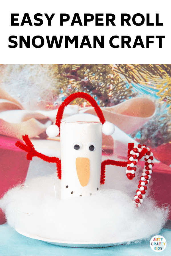 Make a recycled Toilet Paper Roll Snowman craft with the kids. A fun and easy Christmas craft that kids will love!