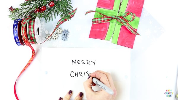 Easy Present Printable Christmas Cards | Simple Printable Christmas cards for kids to make