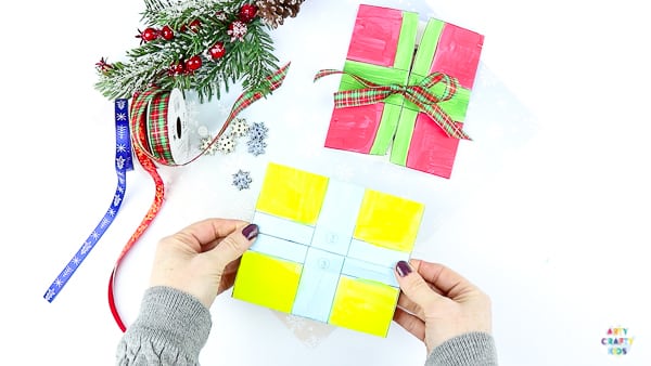 Easy Present Printable Christmas Cards | Simple Printable Christmas cards for kids to make