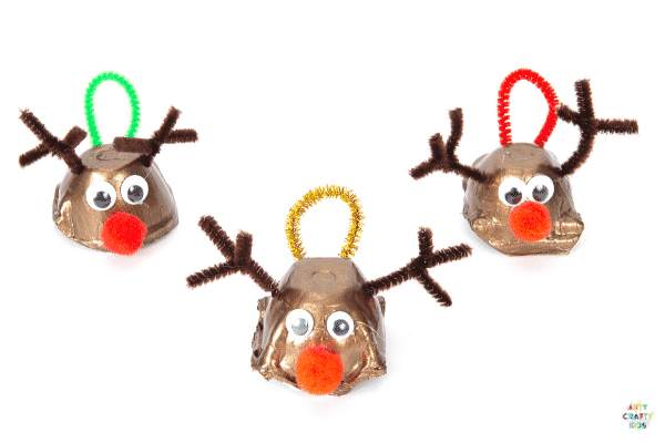 How to Make an Egg Carton Ornament - A fun and easy Christmas craft for kids that uses recyclable materials.
