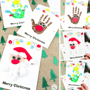 How to Make Handprint Christmas Cards with Kids