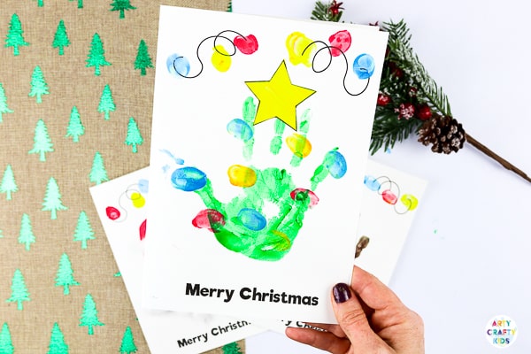 Arty Crafty Kids | Handprint Christmas Cards for Kids - an easy and fun way to make homemade Christmas cards with the kids.