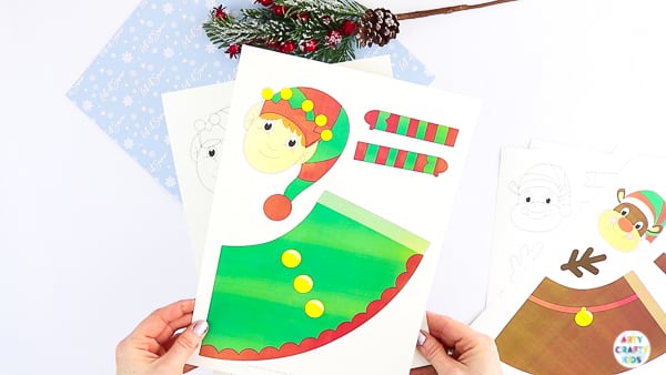 3D Printable Christmas Characters: Easy Christmas Crafts for Kids. A fun Christmas craft for kids to colour and make.