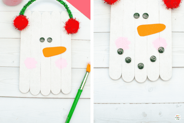 How to Make a Craft Stick Snowman Ornament - An Easy Christmas Crafts for Kids.