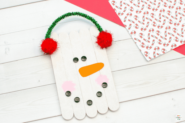 How to Make a Craft Stick Snowman Ornament - An Easy Christmas Crafts for Kids.