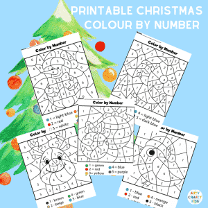 5 Christmas Colour by Number Worksheets