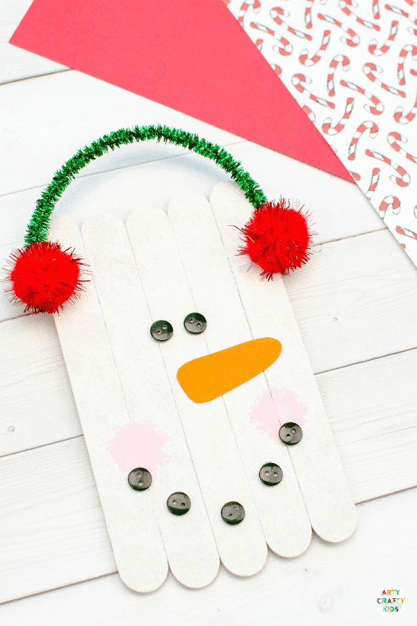How to Make a Craft Stick Snowman Ornament - An Easy Christmas Crafts for Kids.