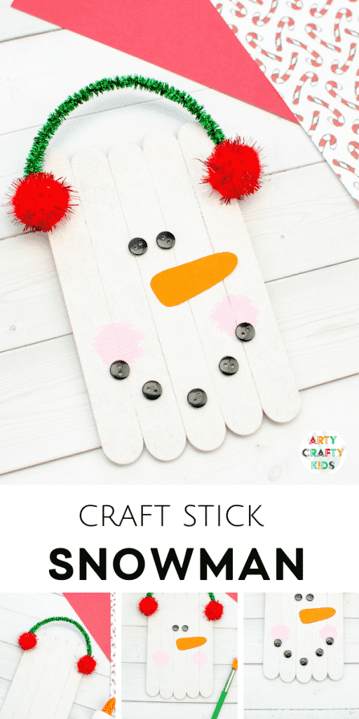 How to Make a Craft Stick Snowman Ornament - An Easy Christmas Crafts for Kids.