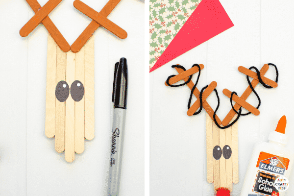 Learn how to make a Craft Stick Reindeer Ornament for the Christmas Craft | A fun and easy reindeer Christmas craft for kids.