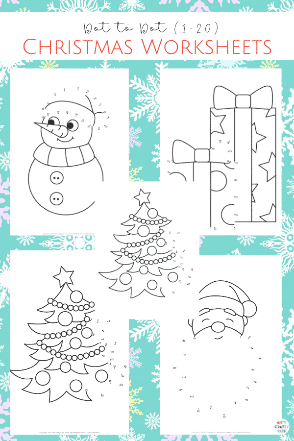 These NO-PREP  5 Dot to Dot Christmas Colouring Pages are designed to reinforce basic counting (1-20) in preschoolers and children up to KS1 (Early Years Education).