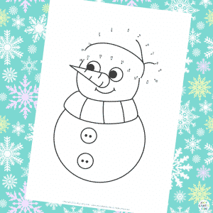 Dot to Dot (1-20) Snowman Christmas Coloring Pages