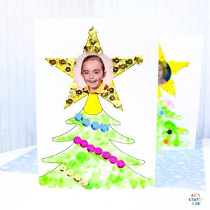 Photo Christmas Tree Card for Kids to Make
