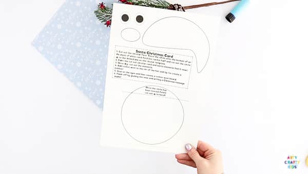 Printable Santa Claus Christmas Card for Kids