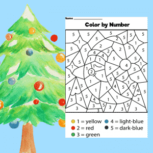 Christmas Moon Colour by Number