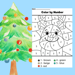 Reindeer Colour by Number