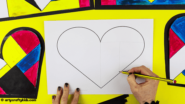 Mondrian Heart Art for Kids - A fun and easy Mondrian Art Project with printable heart templates.