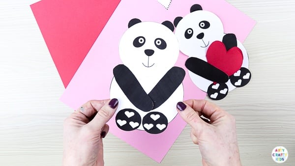 Printable Panda Heart Card | Cute, fun and easy Valentine's day craft for kids!