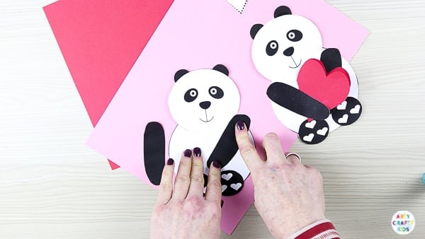 Printable Panda Heart Card | Cute, fun and easy Valentine's day craft for kids!