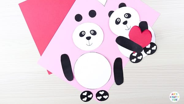 Printable Panda Heart Card | Cute, fun and easy Valentine's day craft for kids!