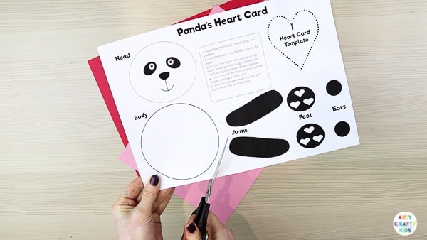 Printable Panda Heart Card | Cute, fun and easy Valentine's day craft for kids!