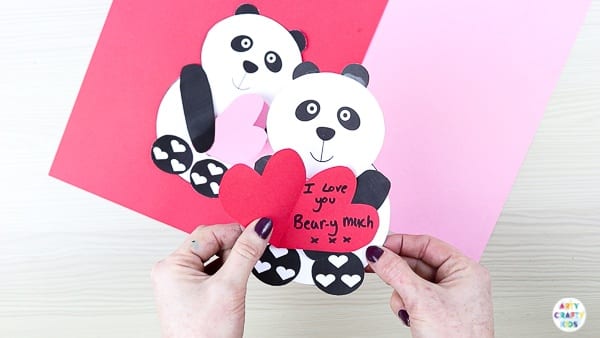 Printable Panda Heart Card | Cute, fun and easy Valentine's day craft for kids!