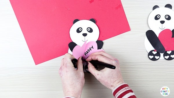 Printable Panda Heart Card | Cute, fun and easy Valentine's day craft for kids!