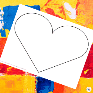 Blank Mondrian Heart Art Template