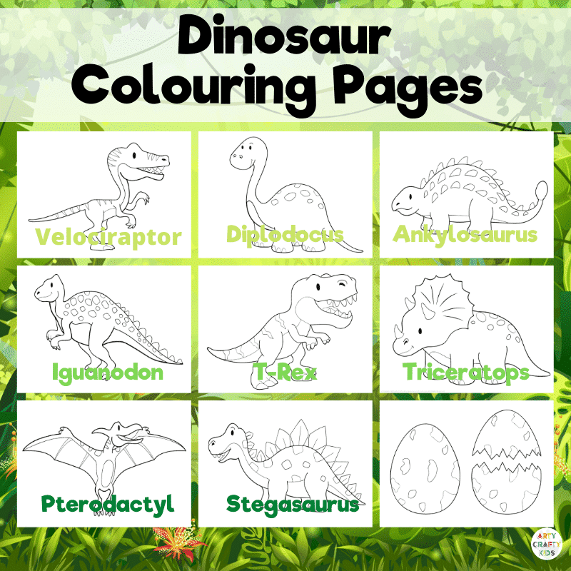 Dinosaur Coloring Pages Arty Crafty Kids
