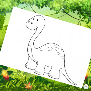 Diplodocus Colouring Page for Kids | Dinosaur Colouring Pages for Kids