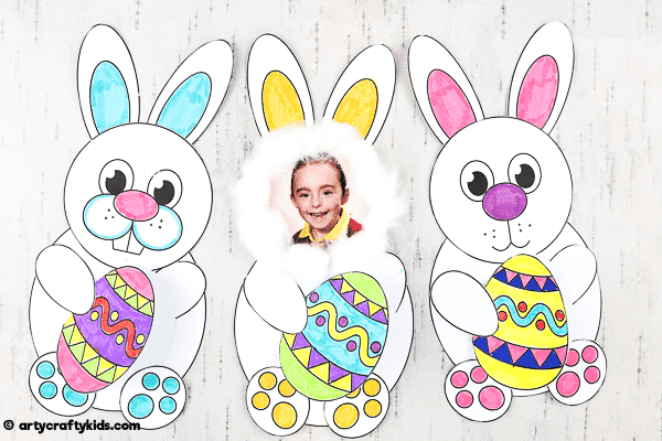 Adorable Easter bunny card for kids to make. The Easter Bunny card can be personalised with a photograph, transforming your child into an Easter bunny. A great Easter card to make for family and friends, and be created with our Easter Bunny Card Templates.