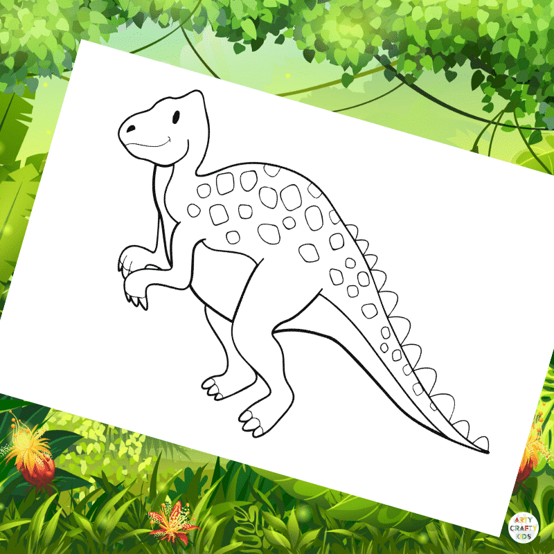 Download Iguanodon Colouring Page | Arty Crafty Kids