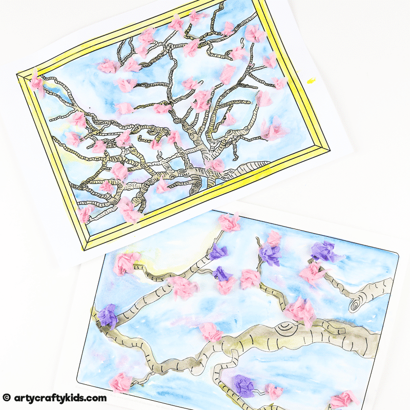 Van Gogh Inspired Blossom Tree Art for Kids