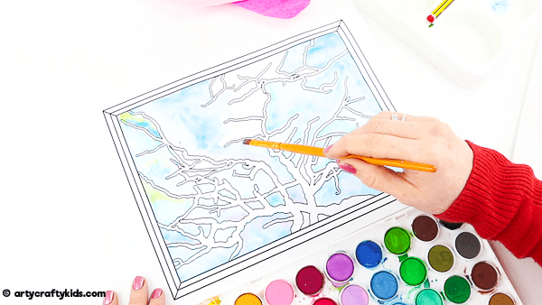 Vincent Van Gogh Inspired Blossom Tree Art for Kids. A fun spring art project kids will love both at home and at school. This artist inspired project can be completed with our collection of blossom tree printable templates.