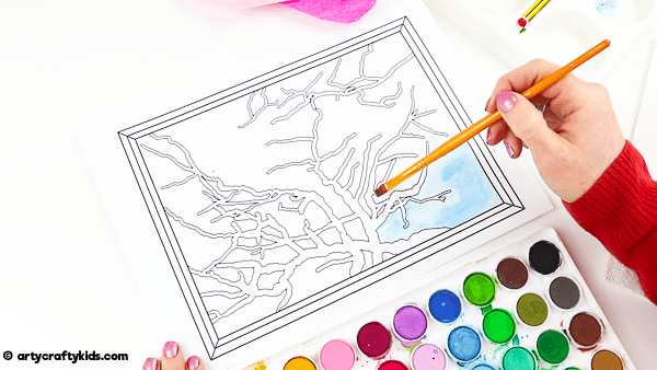 Vincent Van Gogh Inspired Blossom Tree Art for Kids. A fun spring art project kids will love both at home and at school. This artist inspired project can be completed with our collection of blossom tree printable templates.