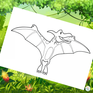 Pterodactyl Coloring Page | Dinosaur Coloring Page for Kids