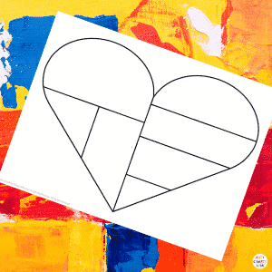 Mondrian Heart Art Example 2