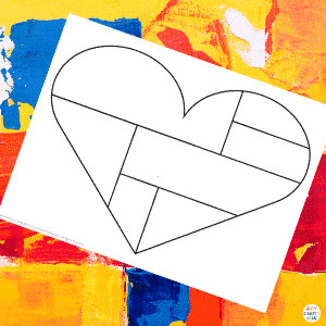 Mondrian Heart Art Template Example 1