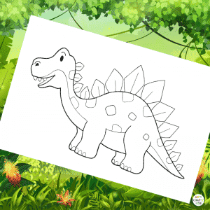 Stegosaurus Coloring Page for Kids | Dinosaur Coloring Pages For Kids