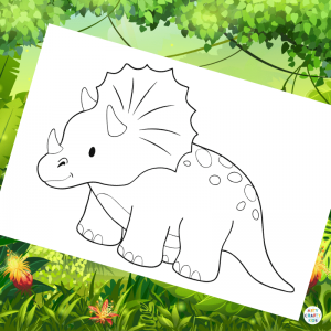 Triceratops Coloring Page for Kids | Dinosaur Coloring Pages for Kids