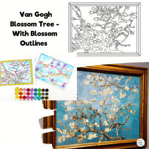 Van Gogh Blossom Tree with Blossom Outlines