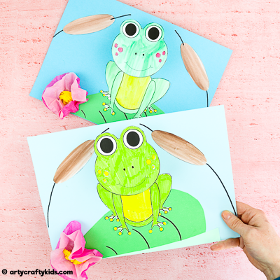 Bobble Head Paper Frog Craft for Kids